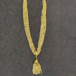 Sarah Coventry Gold Multi-Strand Necklace with Tassel